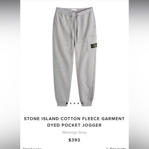 Stone Island Grey Jogger Pants (Medium)